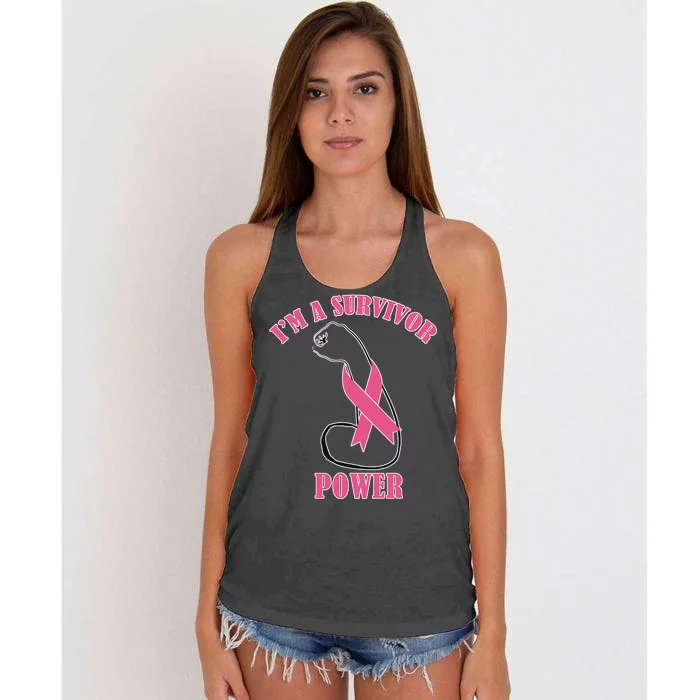 Breast Cancer Survivor Power Women's Knotted Racerback Tank