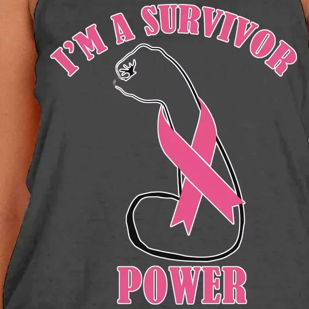 Breast Cancer Survivor Power Women's Knotted Racerback Tank