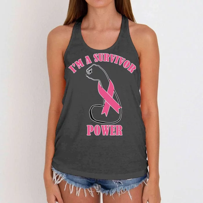 Breast Cancer Survivor Power Women's Knotted Racerback Tank