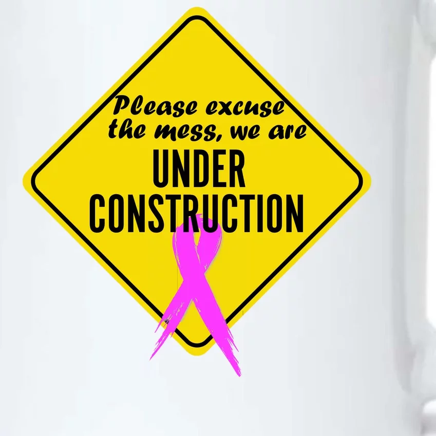 Breast Cancer Under Construction Sign Black Color Changing Mug