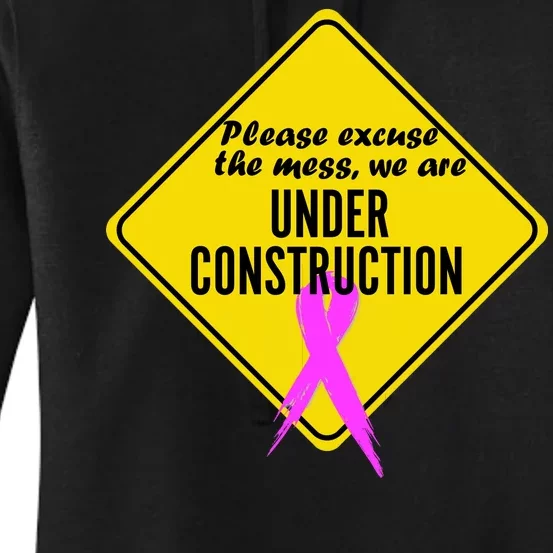 Breast Cancer Under Construction Sign Women's Pullover Hoodie