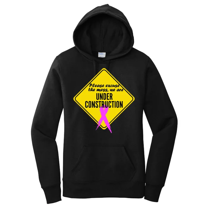 Breast Cancer Under Construction Sign Women's Pullover Hoodie