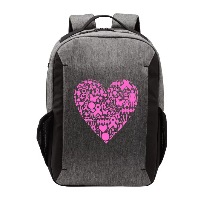 Breast Cancer Unity Heart Mash Up Vector Backpack