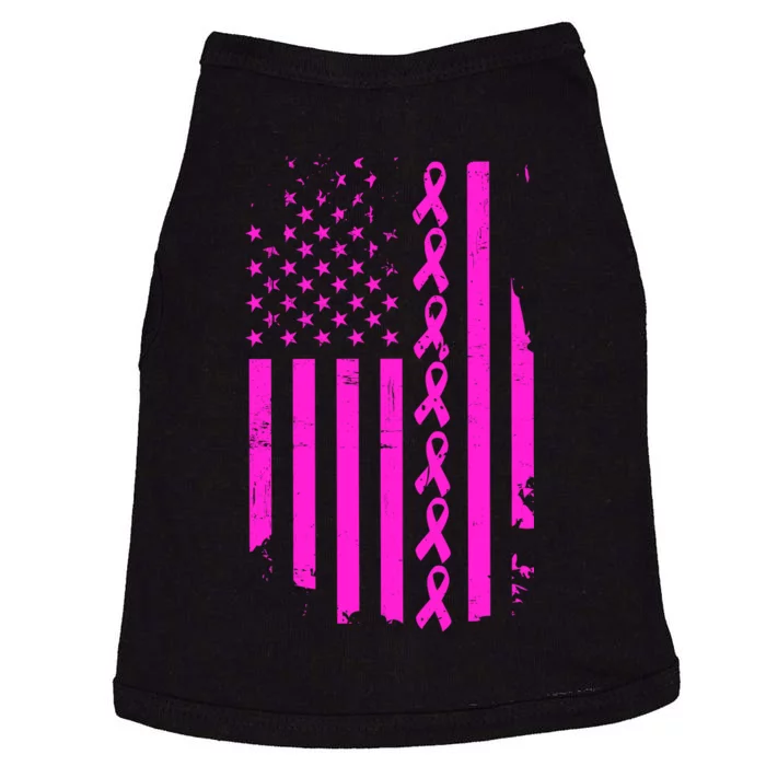 Breast Cancer USA Ribbon Flag Doggie Tank