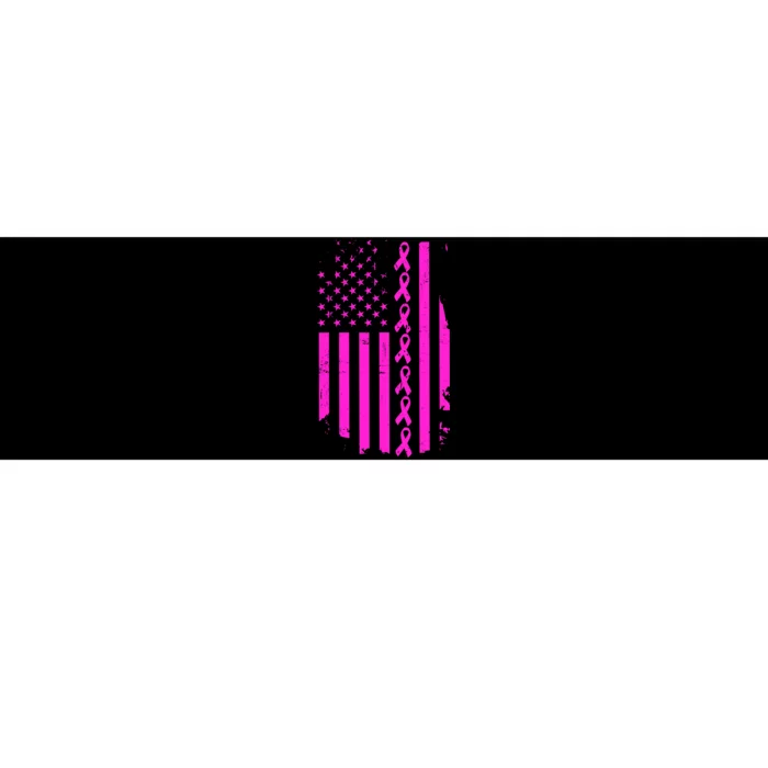 Breast Cancer USA Ribbon Flag Bumper Sticker