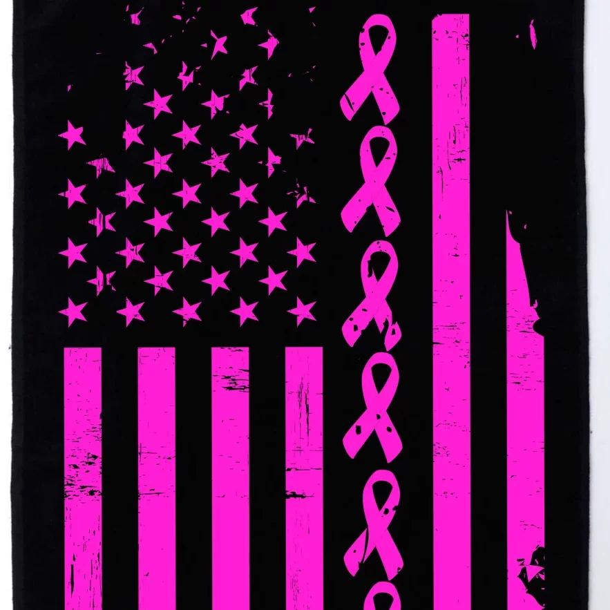 Breast Cancer USA Ribbon Flag Platinum Collection Golf Towel