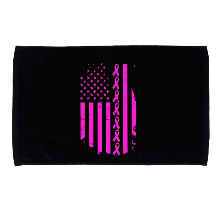 Breast Cancer USA Ribbon Flag Microfiber Hand Towel