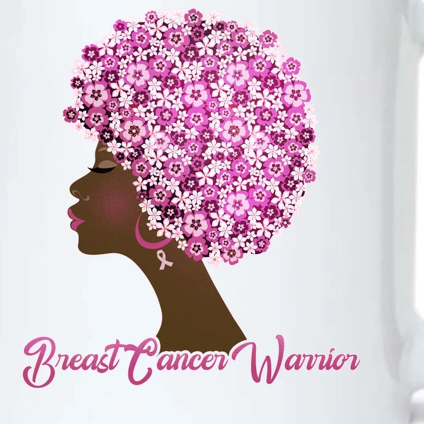 Breast Cancer Warrior Flower Afro Black Color Changing Mug