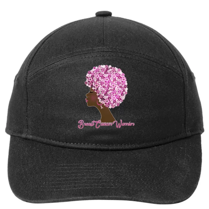 Breast Cancer Warrior Flower Afro 7-Panel Snapback Hat