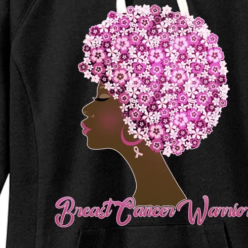 Breast Cancer Warrior Flower Afro Women's Fleece Hoodie