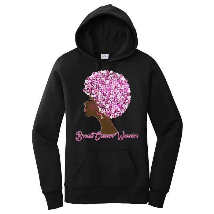 Breast Cancer Warrior Flower Afro Women's Pullover Hoodie