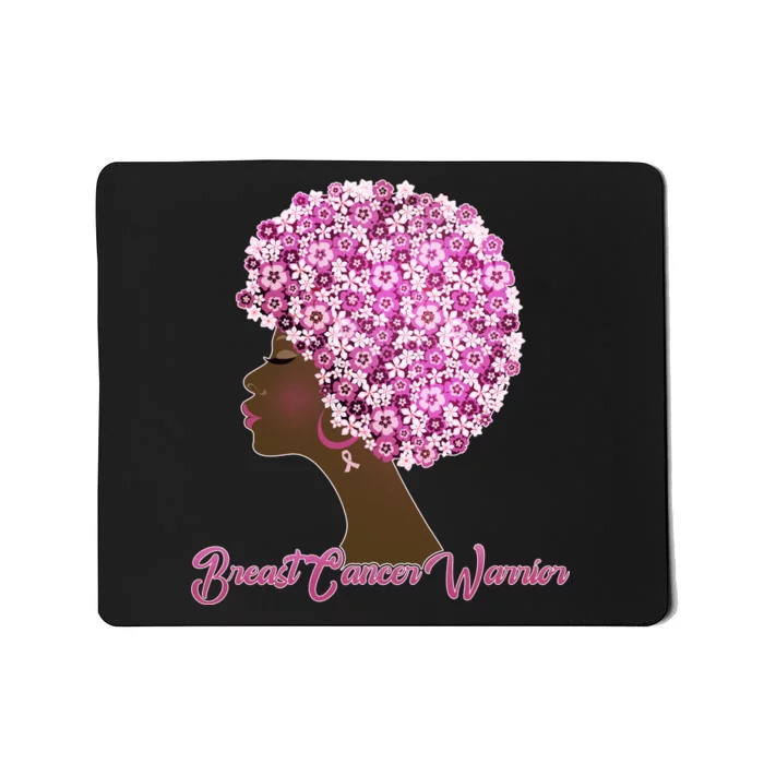 Breast Cancer Warrior Flower Afro Mousepad