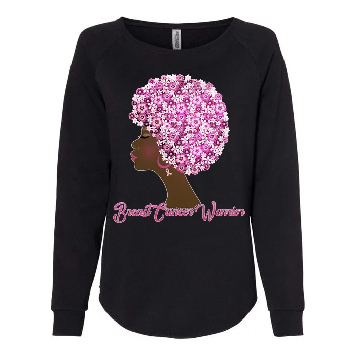 Breast Cancer Warrior Flower Afro Womens California Wash Sweatshirt