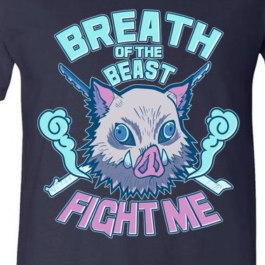 Breath of the Beast Fight Me Demon Slayer V-Neck T-Shirt