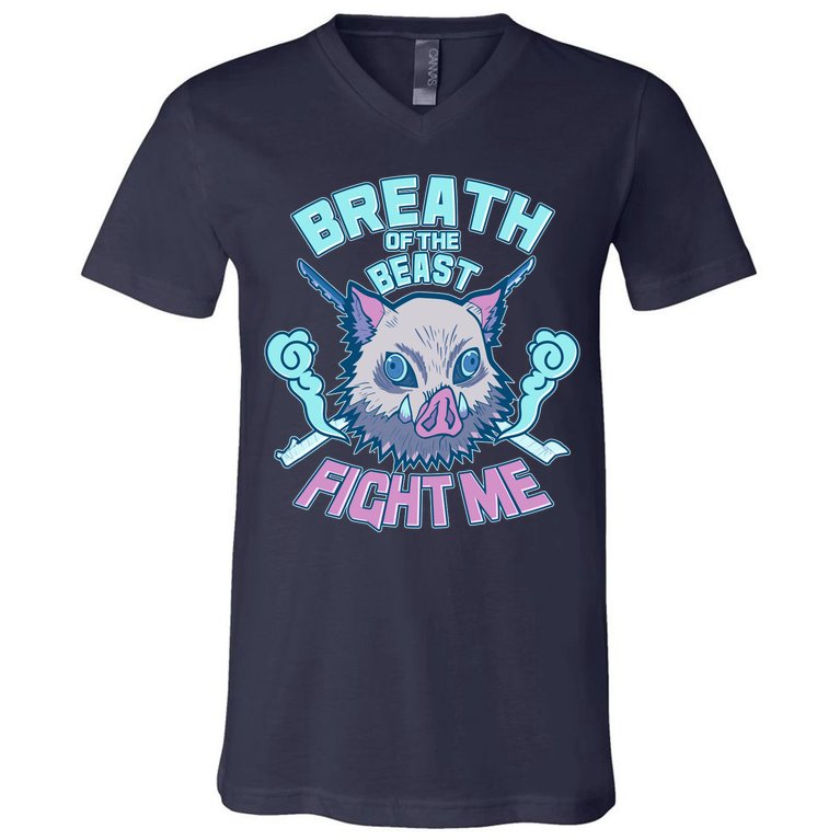 Breath of the Beast Fight Me Demon Slayer V-Neck T-Shirt