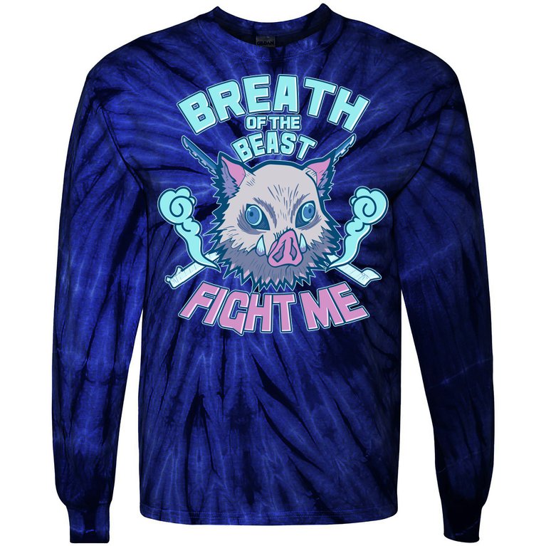 Breath of the Beast Fight Me Demon Slayer Tie-Dye Long Sleeve Shirt
