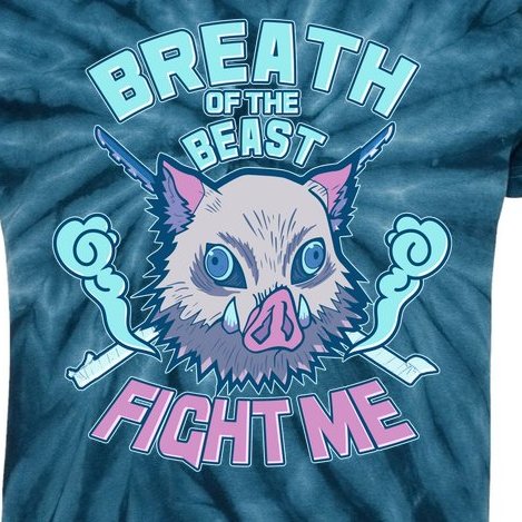 Breath of the Beast Fight Me Demon Slayer Kids Tie-Dye T-Shirt