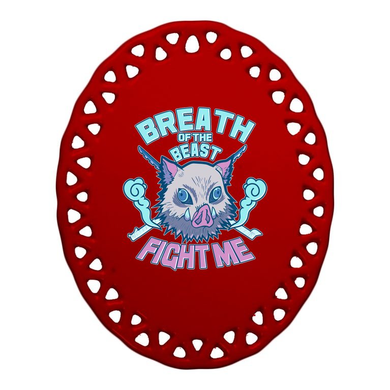 Breath of the Beast Fight Me Demon Slayer Oval Ornament
