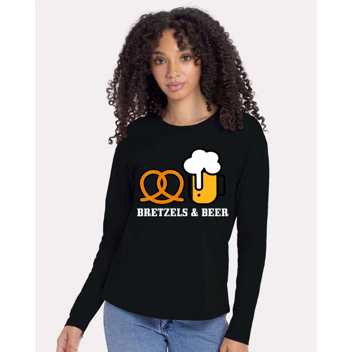 Bretzels And Beer Funny Oktoberfest Womens Cotton Relaxed Long Sleeve T-Shirt