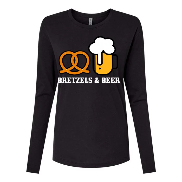 Bretzels And Beer Funny Oktoberfest Womens Cotton Relaxed Long Sleeve T-Shirt