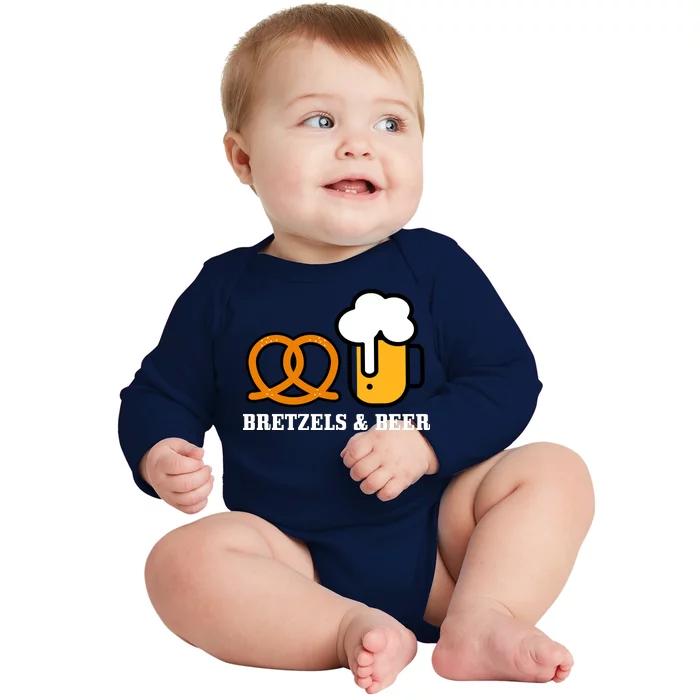 Bretzels And Beer Funny Oktoberfest Baby Long Sleeve Bodysuit