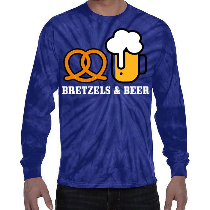 Bretzels And Beer Funny Oktoberfest Tie-Dye Long Sleeve Shirt