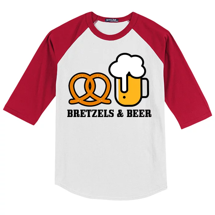 Bretzels And Beer Funny Oktoberfest Kids Colorblock Raglan Jersey