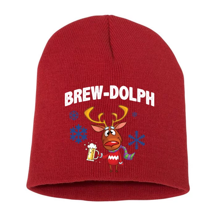 Brew-Dolph Christmas Reindeer Short Acrylic Beanie