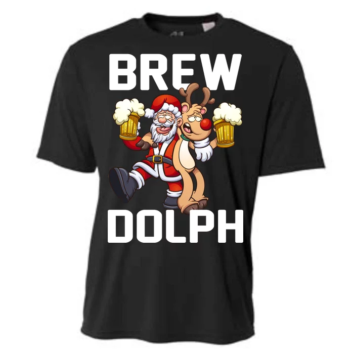 Brew Dolph Red Nose Reindeer Cooling Performance Crew T-Shirt