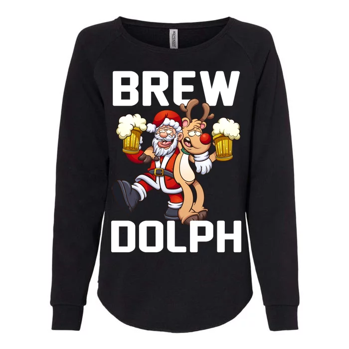 Brew Dolph Red Nose Reindeer Womens California Wash Sweatshirt