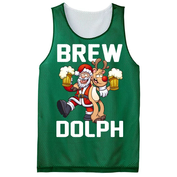 Brew Dolph Red Nose Reindeer Mesh Reversible Basketball Jersey Tank