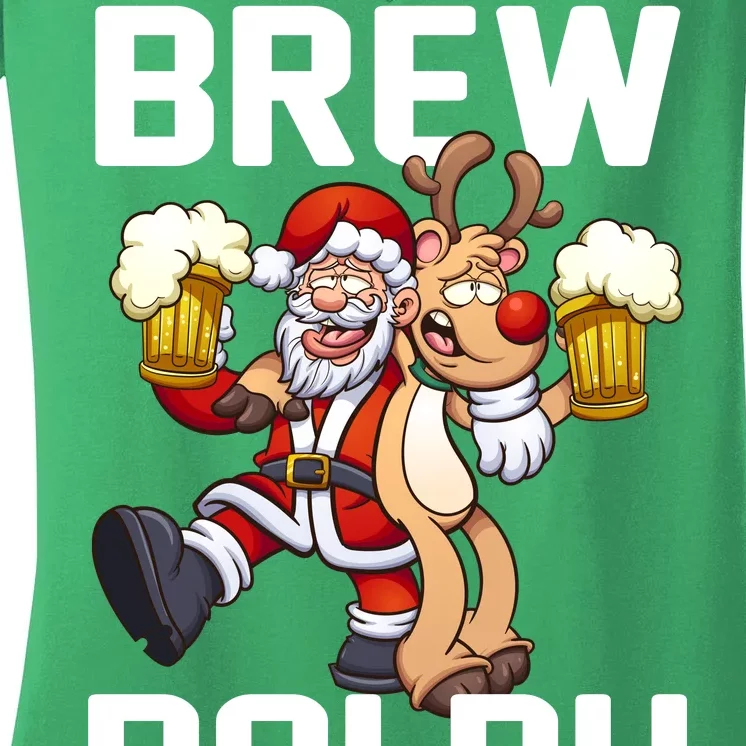 Brew Dolph Red Nose Reindeer Women's V-Neck T-Shirt