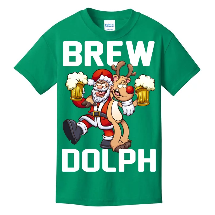 Brew Dolph Red Nose Reindeer Kids T-Shirt