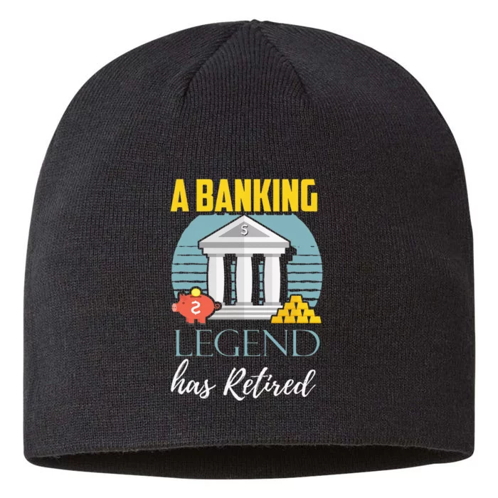 Banker Retirement Funny Retired Banker Gift 8 1/2in Sustainable Knit Beanie