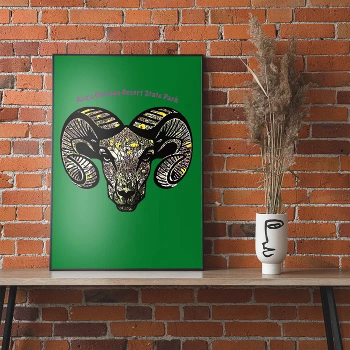 Bighorn Ram Flower Premium Poster