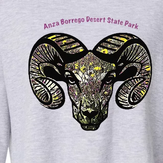 Bighorn Ram Flower Premium Cropped Pullover Crew