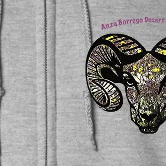 Bighorn Ram Flower Premium Full Zip Hoodie