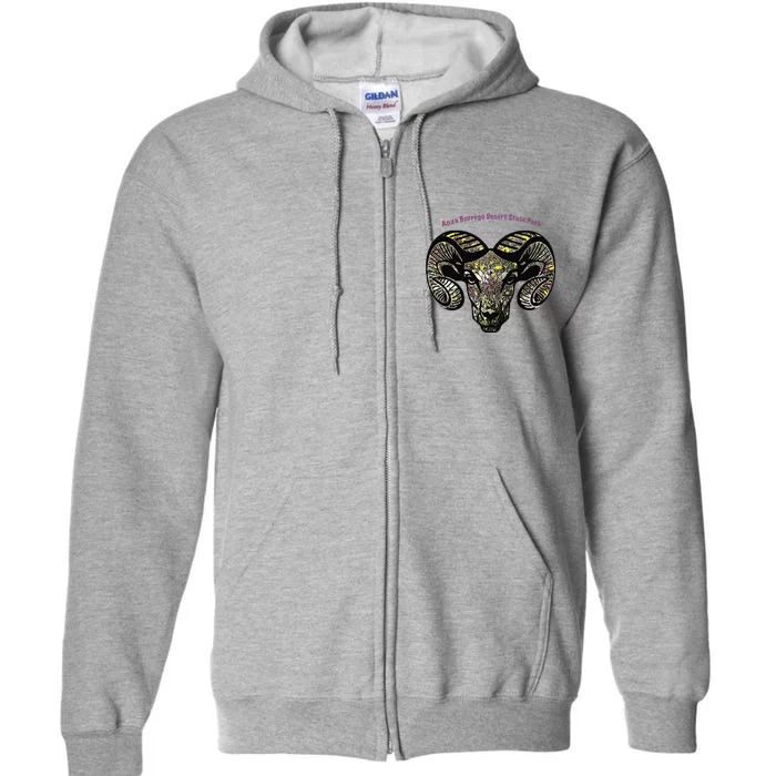 Bighorn Ram Flower Premium Full Zip Hoodie