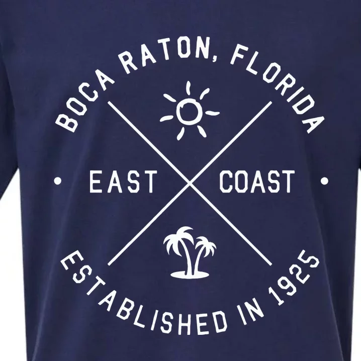 Boca Raton Florida Souvenirs Fl Sun Emblem Sueded Cloud Jersey T-Shirt