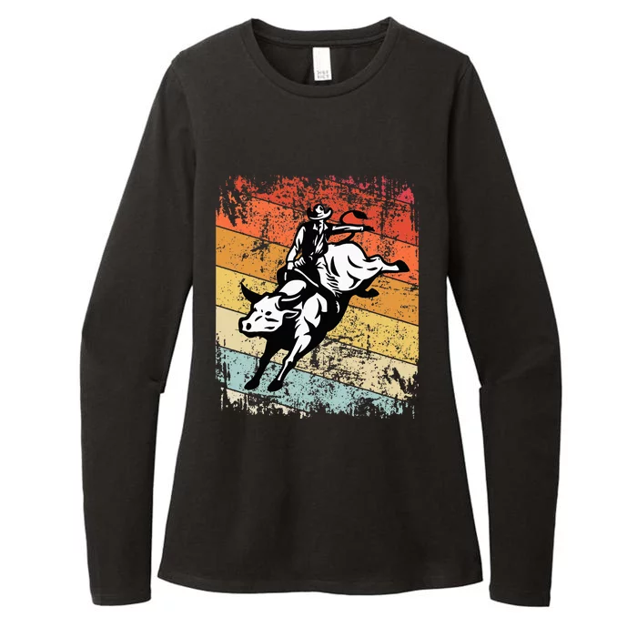 Bull Riding For Vintage Cow Rodeo Womens CVC Long Sleeve Shirt