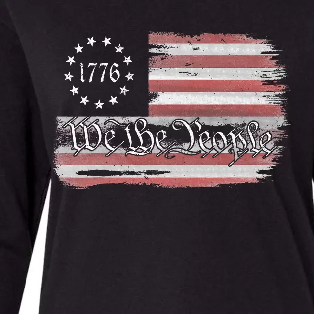 Betsy Ross Flag 1776 We The People Womens Cotton Relaxed Long Sleeve T-Shirt