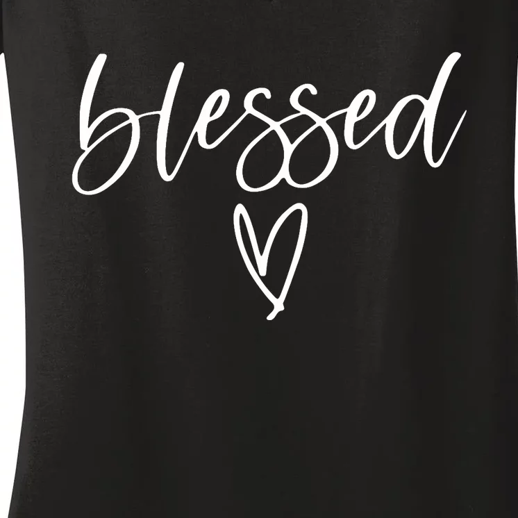 Blessed Religious Faith Christian Tee Gifts For Women's V-Neck T-Shirt