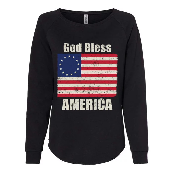 Betsy Ross Flag 1776 Revolutionary War God Bless America Funny Gift Womens California Wash Sweatshirt