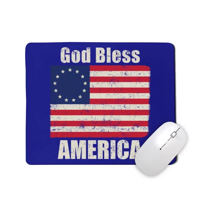 Betsy Ross Flag 1776 Revolutionary War God Bless America Funny Gift Mousepad