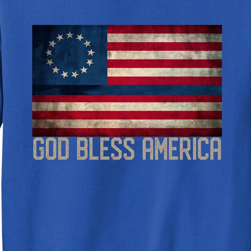 Betsy Ross Flag Blue Line God Bless America 1776 Cool Gift Sweatshirt