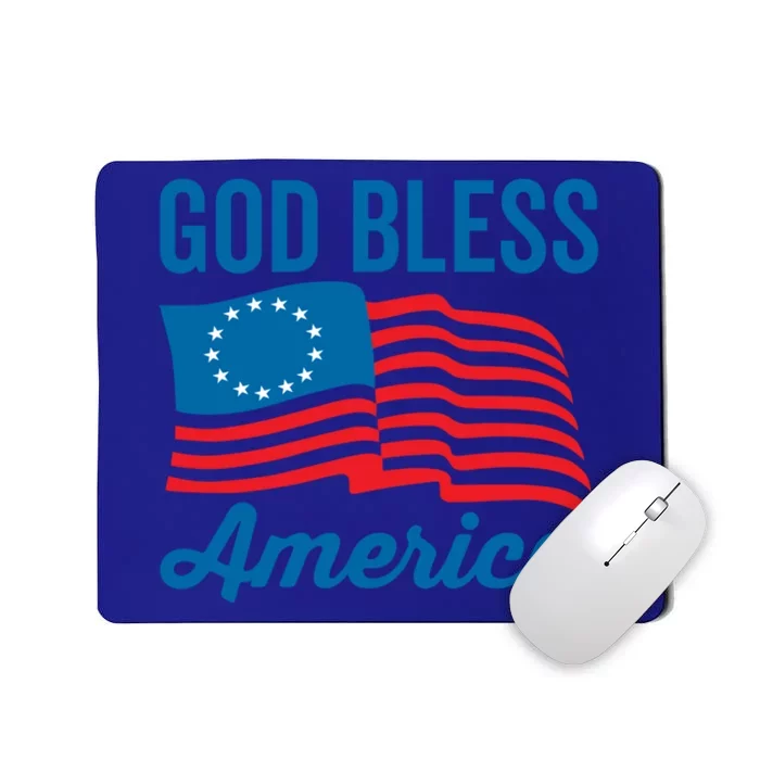 Betsy Ross Flag Usa Live Free 1776 God Bless America Gift Mousepad