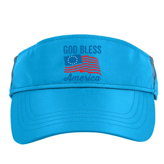 Betsy Ross Flag Usa Live Free 1776 God Bless America Gift Adult Drive Performance Visor