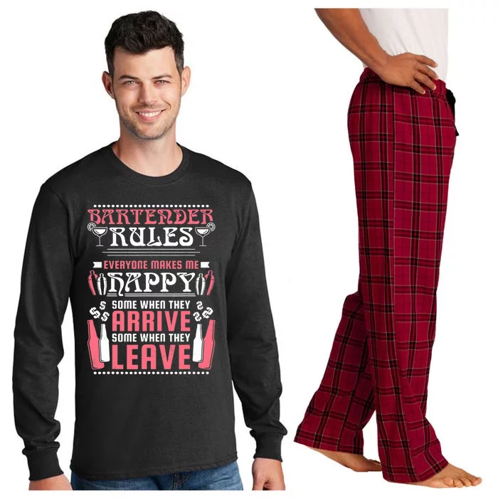 Bartender Rules, Funny Bartending Long Sleeve Pajama Set