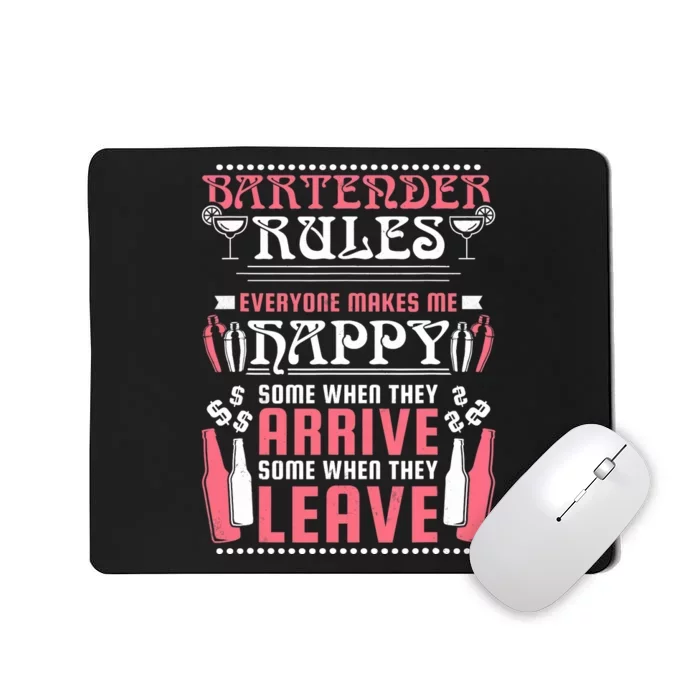 Bartender Rules, Funny Bartending Mousepad