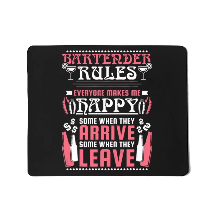 Bartender Rules, Funny Bartending Mousepad